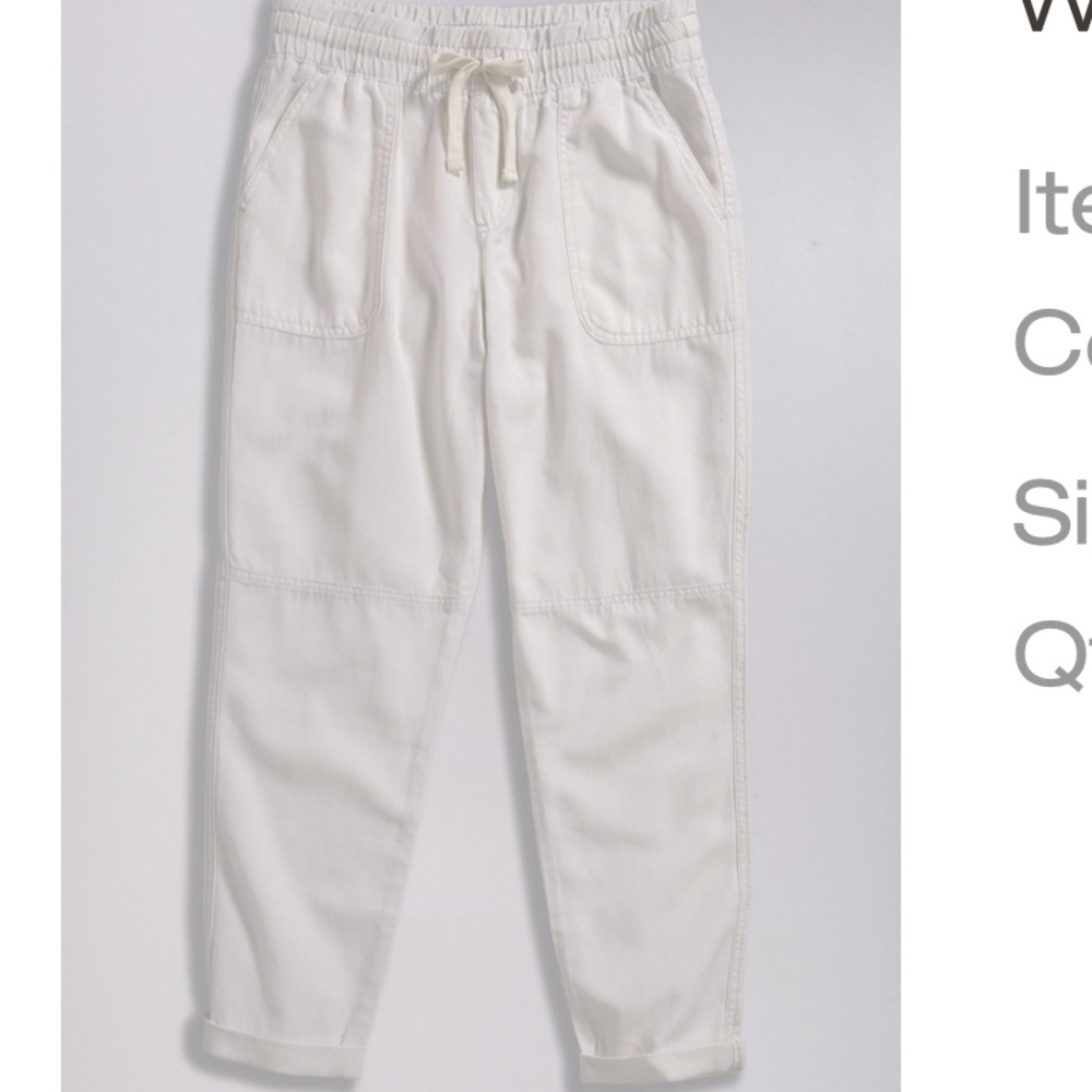 White pull on pants